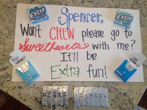 Ask To A Dance With Gum School Dance Ideas Dance Proposal