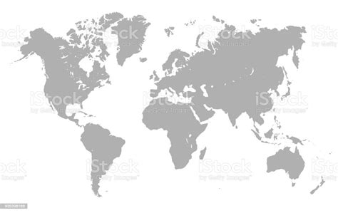 Grey World Map Stock Vector Stock Illustration Download Image Now