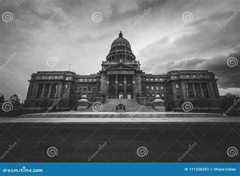 Idaho State Capitol Building Black And White Editorial Stock Photo