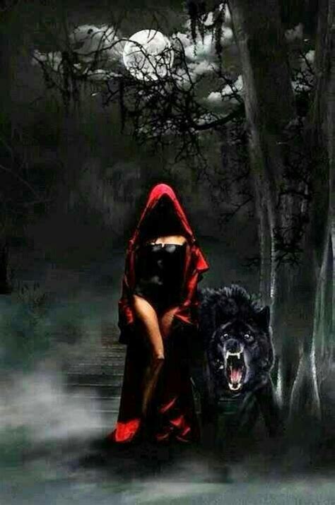 Shes Not Afraid Of The Big Bad Wolf Red Riding Hood Art Red