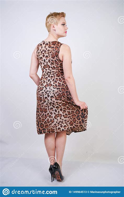 Pretty Plus Size Young Woman With Short Blonde Hair