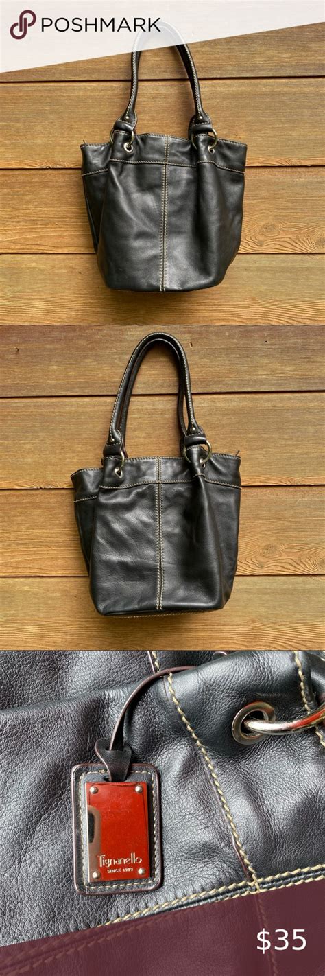 Tignanello Black Leather Hobo Shoulder Bag Leather Hobo Leather Bags