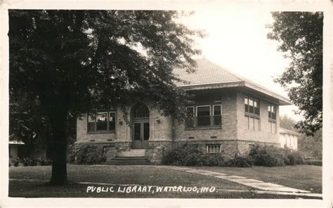 Public Library Waterloo Indiana Postcard