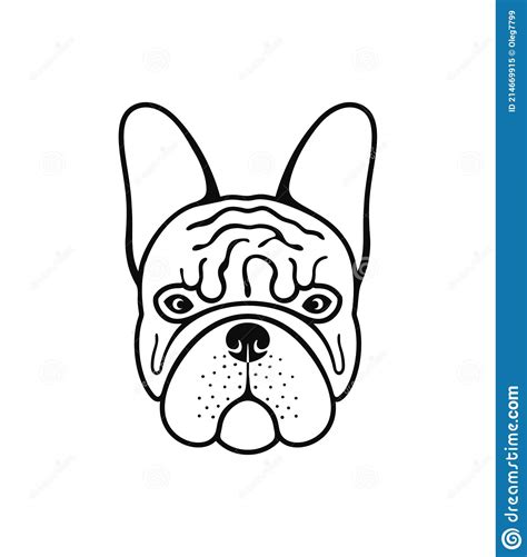 French Bulldog Logo Isolated French Bulldog On White Background Stock