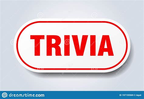 Trivia Sign Rounded Isolated Button White Sticker Stock Vector
