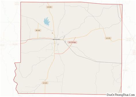Map Of Drew County Arkansas Địa Ốc Thông Thái
