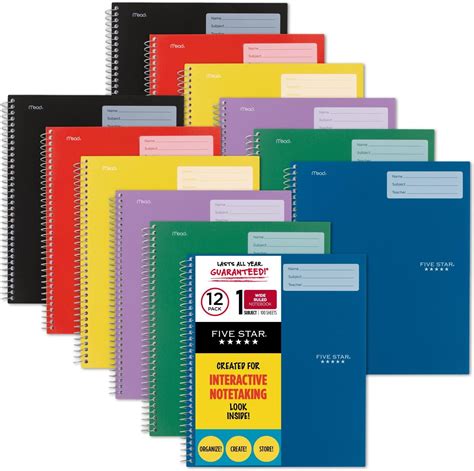 Buy Five Star Interactive Notetaking Spiral Notebooks 12 Pack 1