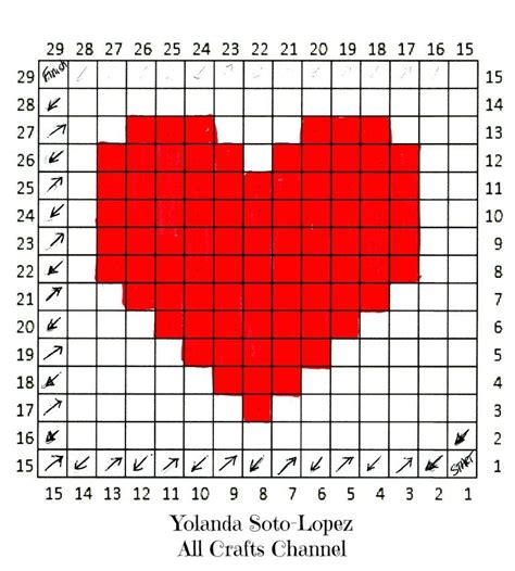 Crochet Heart Easy C2c Corner To Corner Heart Square Pattern In