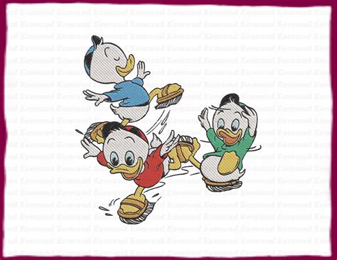 Huey And Dewey And Louie Ducktales Fill Embroidery Design 8 Etsy