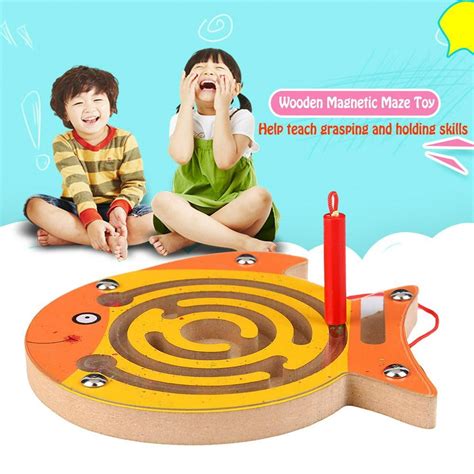Otviap Wooden Magnetic Maze Educational Intellectual Kids Toy Puzzle