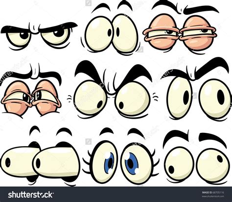 Funny Cartoon Eyes All In Separate Layers For Easy Editing Para