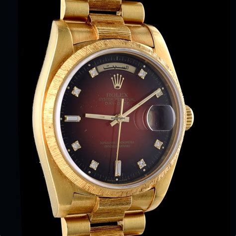 Rolex Day Date 36 Ref 18078 Red Stella Degrade Diamond Dial For C