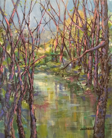 A Hint Of Spring Landscape Art Acrylic Painting On Canvas By Jkcarter