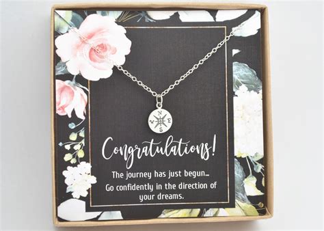 We came up with loads of ideas and, if you haven't seen the first part of our favorite grad gifts… continue reading Tiny compass necklace-Graduation gift necklace-Niece ...