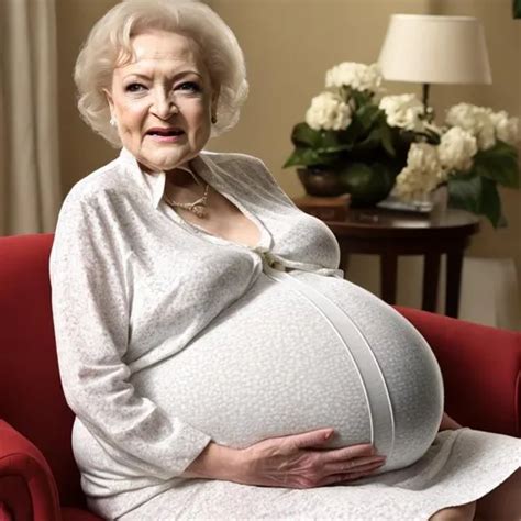 Betty White Pregnant Huge Belly Sitting Down Openart