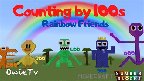 Counting By 100s With The Rainbow Friends Numberblocks Minecraft Rainbow Friends Counting Song