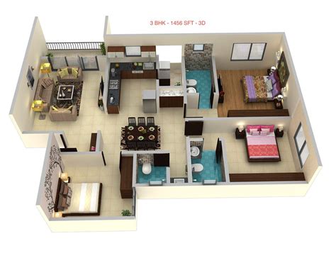 3 Bhk Individual House Floor Plan Homeplancloud