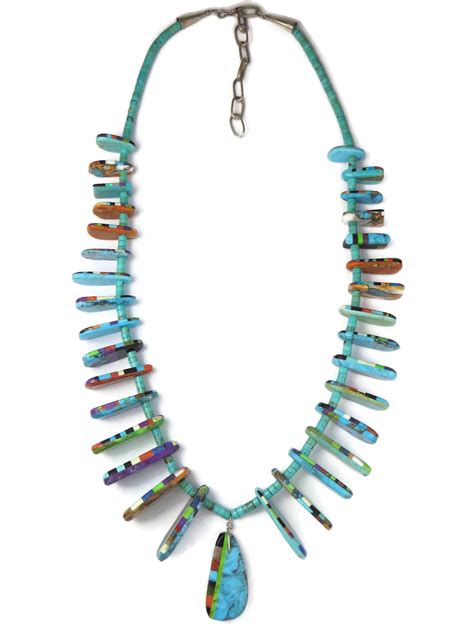 Native American Heishi Necklaces Turquoise Gemstone
