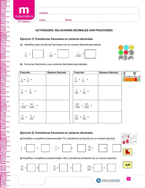 Fracciones Con Decimales Ejercicios