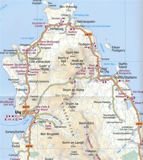 Wegenkaart Landkaart The Isle Of Skye Footprint Maps