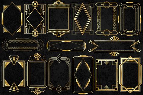 Gold Art Deco Frames By Digital Curio Thehungryjpeg