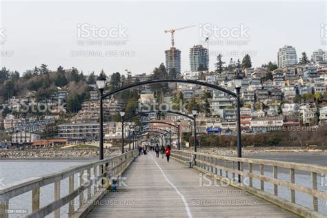 White Rock Pier British Columbia Canada March 31 2021 Stock Photo