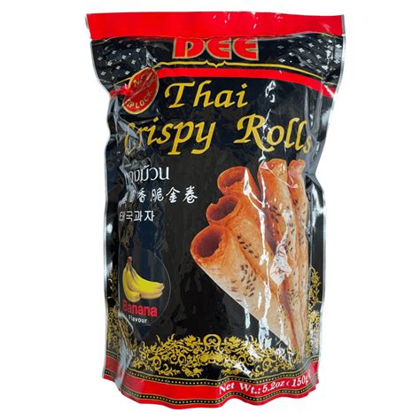 泰国香脆金卷 香蕉味 Dee Thai Crispy Rolls Banana Fl 150g 嘉年华超市