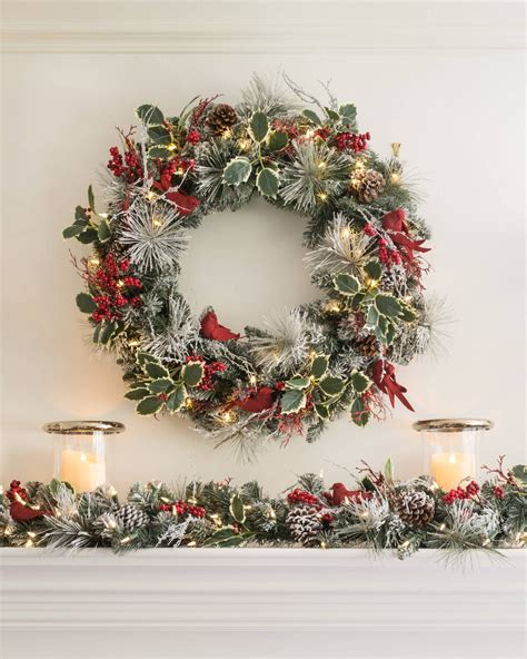 Cardinal Wreath And Garland Balsam Hill Christmas Decorations