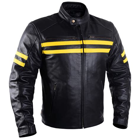 Buy Motorcycle Leather Jackets For Men Black Moto Riding Racing Cafe
