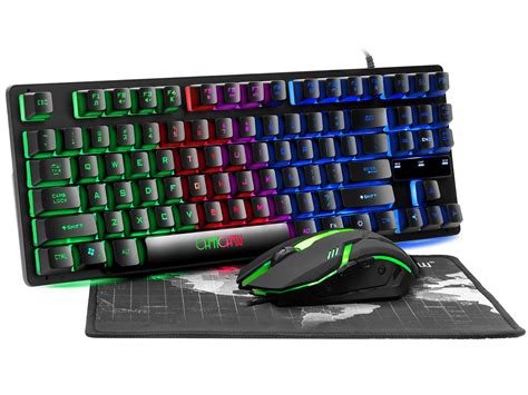 Buy Rgb Tkl Gaming Keyboard And Mouse Combo Chonchow Led 87 Keys Wired