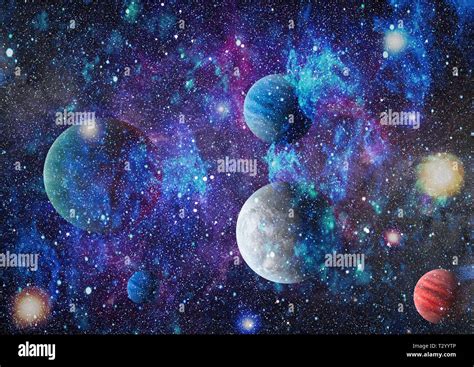 Planets Stars And Galaxies In Outer Space Showing The Beauty Of Space