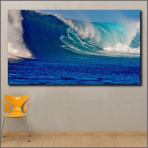 Wlong Large Size Print Oil Painting Wave Ocean Wall Art Canvas Prints