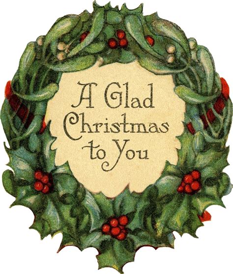 A Glad Christmas Wreath | Christmas wreaths, Free christmas printables, Vintage christmas images
