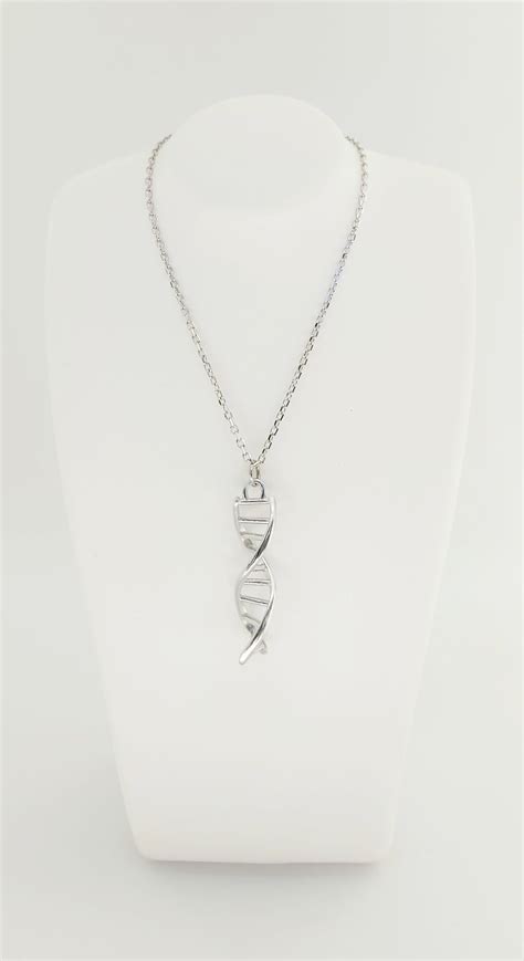 Sterling Silver Dna Necklace Silver Science