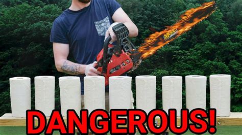 Flaming Chainsaw Vs Toilet Paper Youtube