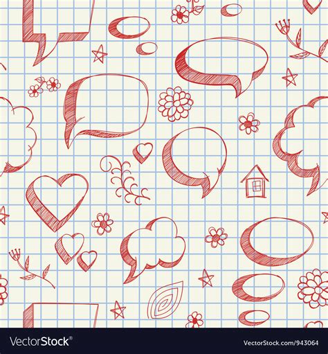 Speech Bubbles Sketch Seamless Royalty Free Vector Image
