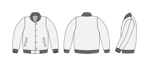 Template Illustration Of Varsity Jacket Baseball Jacket Featuring Front