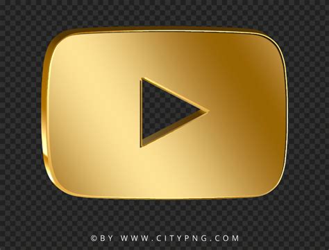 Youtube Gold Play Button HD Transparent Background Citypng