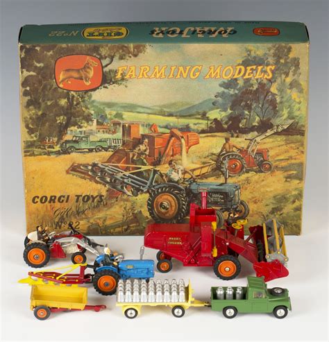 A Corgi Toys T Set No 22 Farming Models Comprising Massey Ferguson