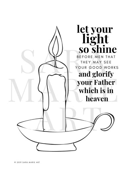 Let Your Light So Shine Coloring Page Etsy