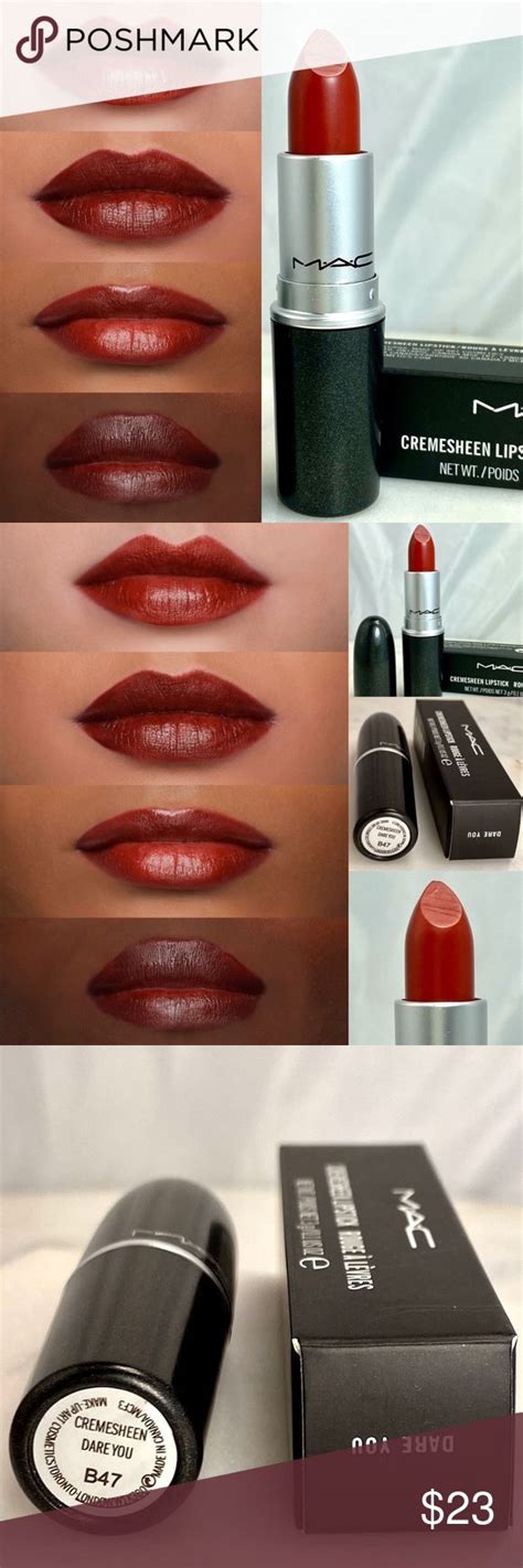 Mac Cremesheen Lipstick Dare You Warm Dark Red Nib Makeup Cosmetics