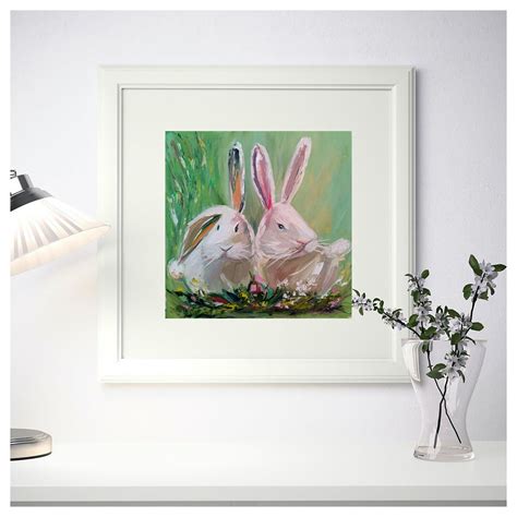 Bunny Painting Rabbit Original Art Small Animal Wall Art Hare Etsy