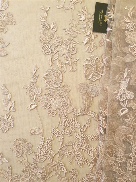 Dark Powder Nude Floral Pattern Embroidery On Tulle Fabric D Lace