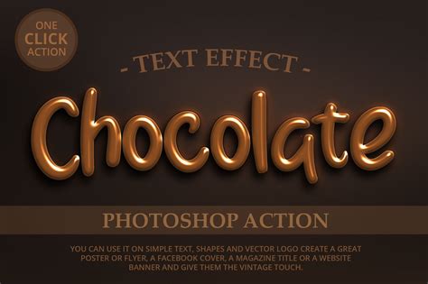 Chocolate Text Effect Action Unique Photoshop Add Ons Creative Market