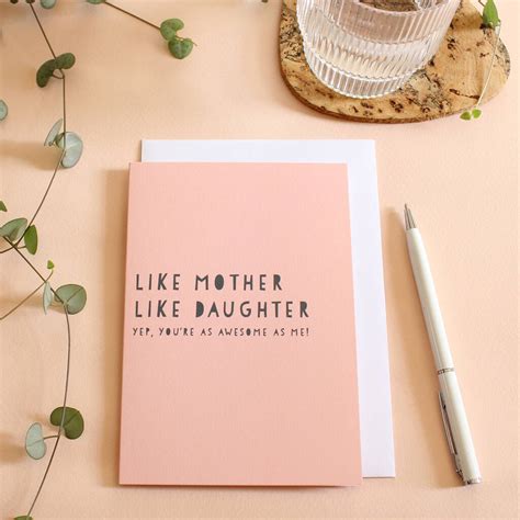 Like Mother Like Daughter Birthday Mum Wordy Card By Heather Alstead Design