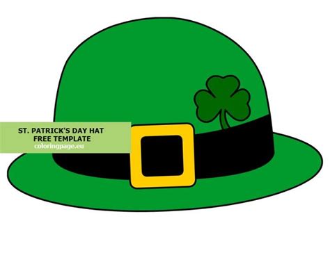St Patricks Day Hat With Clover Coloring Page