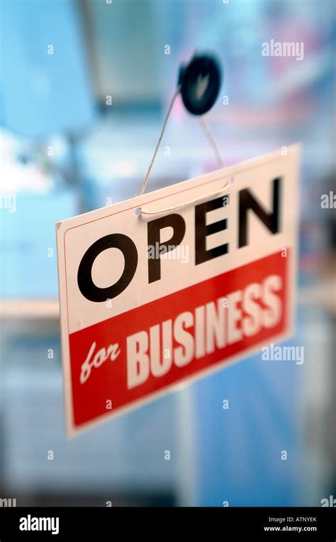 Open For Business Sign Stock Photo Alamy