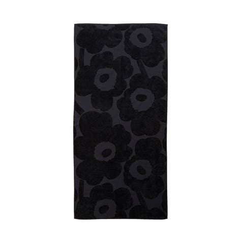 Great wedding gift, select free gift wrapping at check out. Marimekko Unikko Black Bath Towel - Marimekko Black Unikko ...