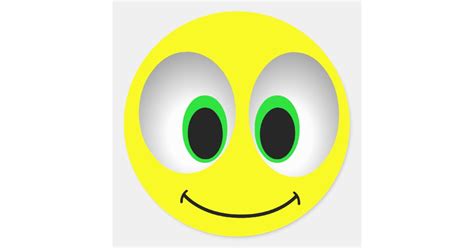 Big Eyes Smiley Face Classic Round Sticker Zazzle