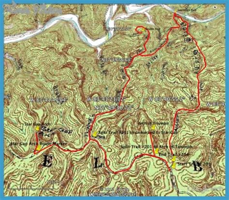 Red River Gorge Hiking Maps Travelsfinderscom